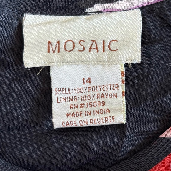 Mosaic S/S Dress Size 14 Black Purple Red Floral Sequins Sheer Overlay Long Maxi - Picture 3 of 14